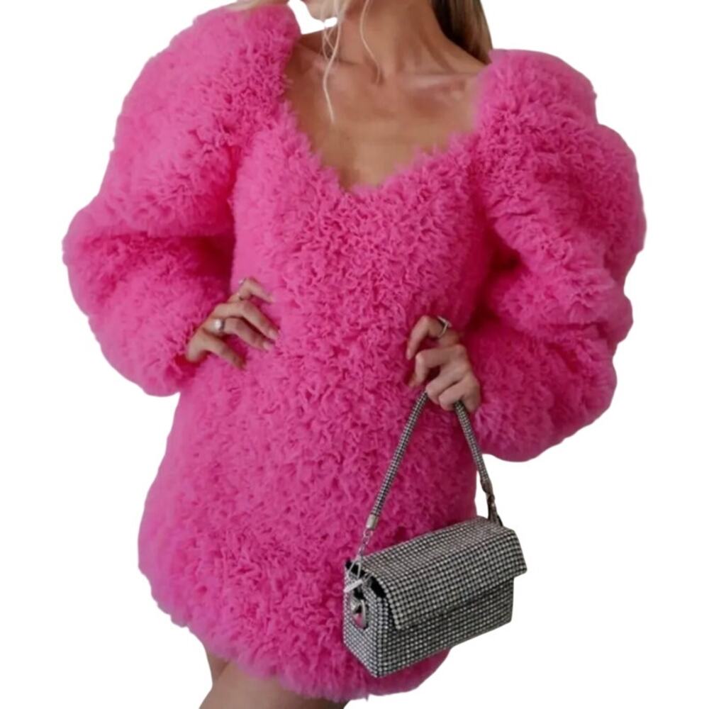 Selezza London Tulle Mini Dress Pink Blsm Dress S Statement Party Designer NWT